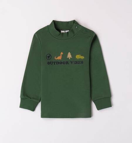iDO 100% cotton turtleneck for boys aged 9 months to 8 years VERDE-4727