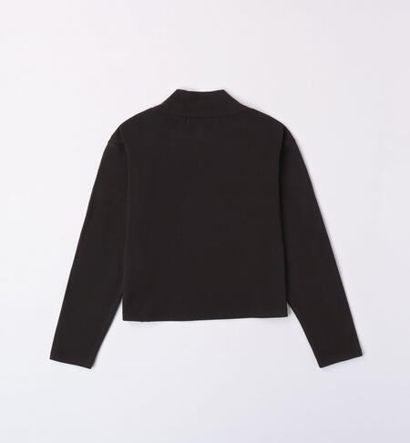 Mock polo neck top for girls from 8 to 16 years NERO-0658