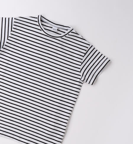 Maglia a righe ragazza NERO-0658