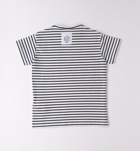 Maglia a righe ragazza NERO-0658