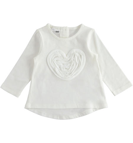 Maglia bambina con cuore - da 9 mesi a 8 anni iDO PANNA-0112
