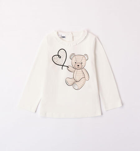 Maglia bambina con orsacchiotto PANNA