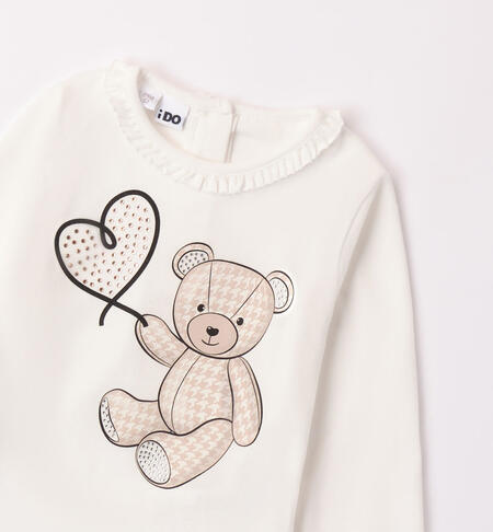 Maglia bambina con orsacchiotto da 9 mesi a 8 anni iDO PANNA-0112