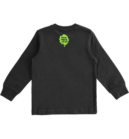 Crewneck t-shirt for boys from 9 months to 8 years iDO NERO-0658