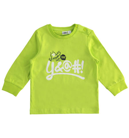 Crewneck t-shirt for boys from 9 months to 8 years iDO VERDE-5132