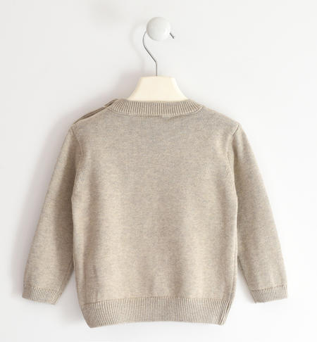 Tricot sweater for boys from 9 months to 8 years iDO BEIGE MELANGE-8837