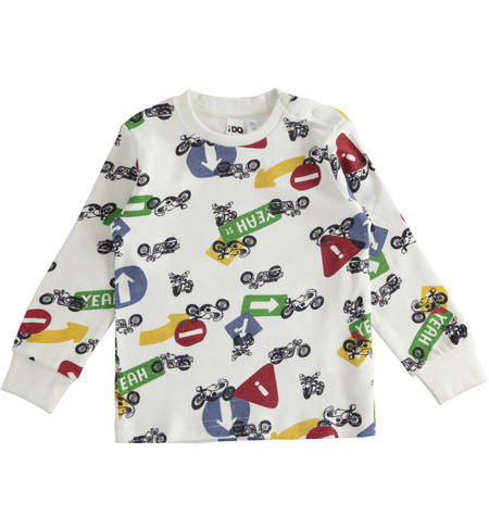 All-over print sweater for boys from 9 months to 8 years iDO PANNA-BLU-6UE2