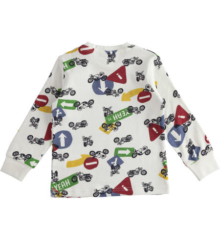 Maglia bambino stampa all over - da 9 mesi a 8 anni iDO PANNA-BLU-6UE2