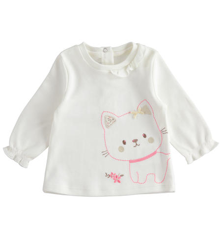 Baby girl t-shirt with kitten from 1 to 24 months iDO PANNA-0112