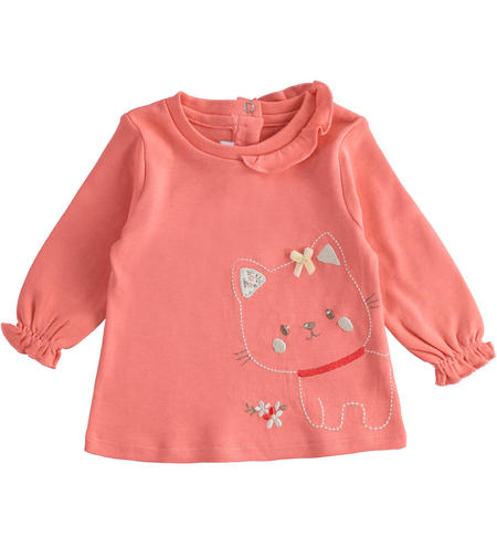 Baby girl t-shirt with kitten from 1 to 24 months iDO ROSA-2337