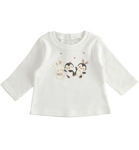 Cotton baby girl t-shirt from 1 to 24 months iDO PANNA-GRIGIO-8131
