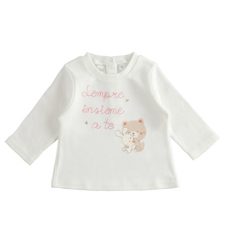 Cotton baby girl t-shirt from 1 to 24 months iDO PANNA ROSA-8146