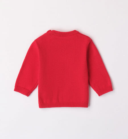 Maglia bimbo con stampa in tricot da 1 a 24 mesi iDO ROSSO-2253