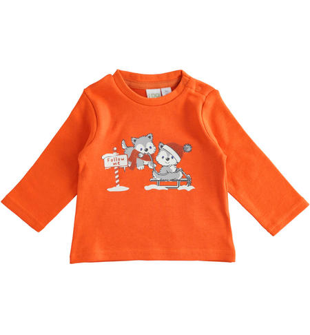 Baby crewneck sweater from 1 to 24 months iDO ARANCIO-1828