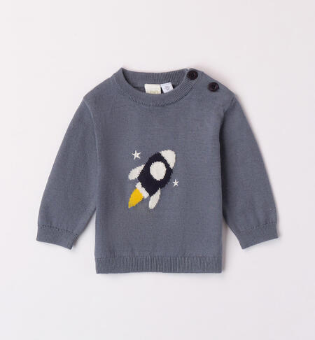 iDO knitted jumper for baby boys from 1 to 24 months BLU AVIO -3947