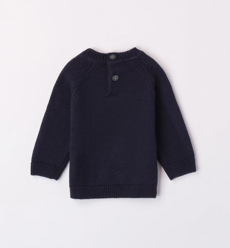 iDO knitted teddy bear jumper for baby boys from 1 to 24 months NAVY-3885