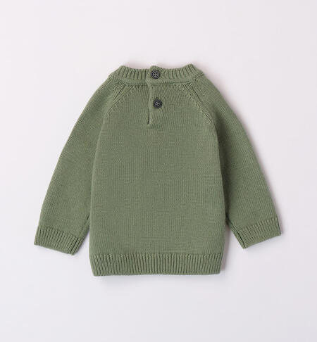 iDO knitted teddy bear jumper for baby boys from 1 to 24 months VERDE SALVIA-4921