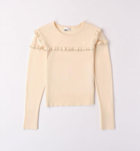 Jumper with ruffles for girls BEIGE