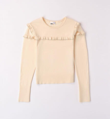 Maglia con ruches per ragazza BEIGE