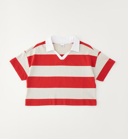Girls' striped crop tops RED