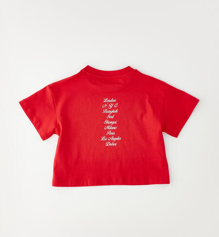 Maglia crop ragazza ROSSO-2256