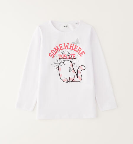Crew neck jumper for girls WHITE