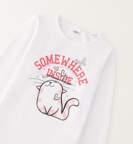 Maglia girocollo bambina BIANCO-0113