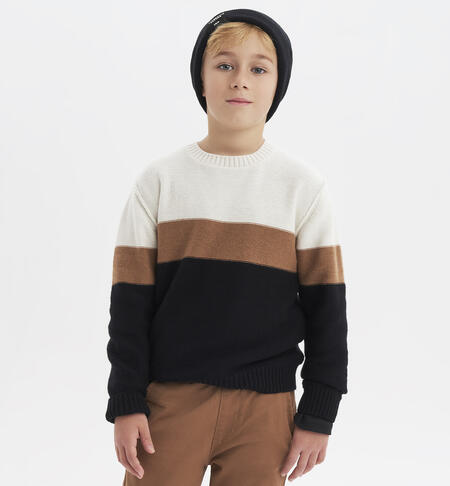 iDO knitted jumper for boys from 8 to 16 years ECRU-0124