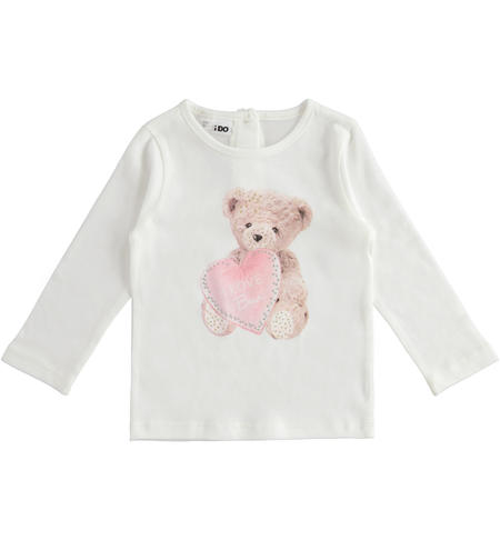 Maglia manica lunga bambina - da 9 mesi a 8 anni iDO PANNA-0112