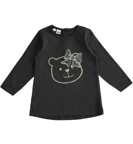 Long sleeves t-shirt for girls from 9 months to 8 years iDO NERO-0658