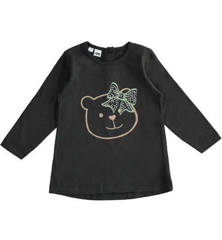 Maglia manica lunga bambina - da 9 mesi a 8 anni iDO NERO-0658