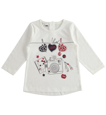 Maglia manica lunga bambina - da 9 mesi a 8 anni iDO PANNA-0112