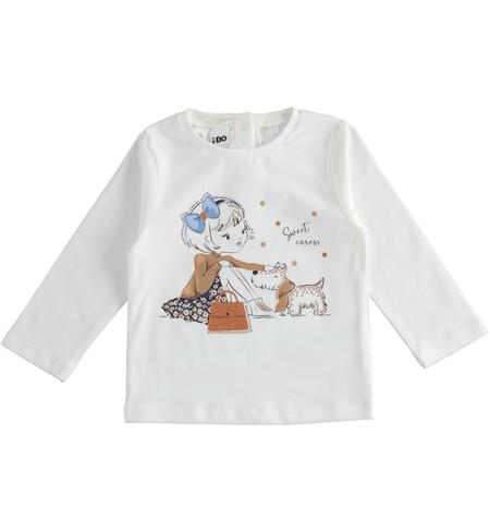 Maglia manica lunga bambina - da 9 mesi a 8 anni iDO PANNA-0112
