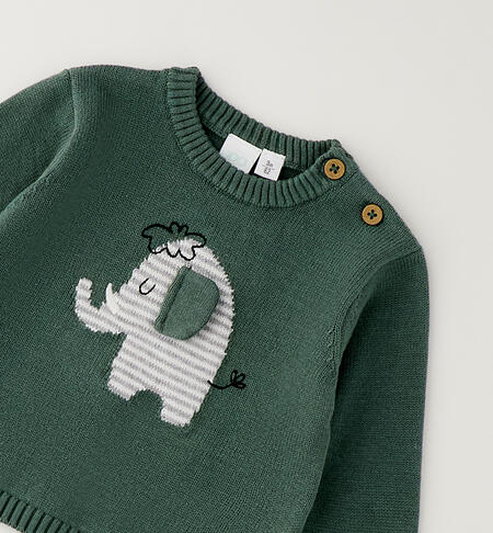 Maglia neonato 100% cotone VERDE MILITARE-4717