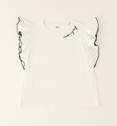 Girls' ruffled top WHITE