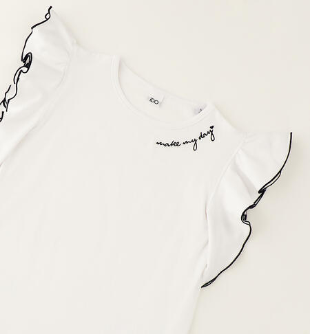 Girls' ruffled top BIANCO-0113