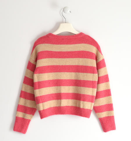 Striped pattern girl sweater  from 8 to 16 years by iDO CORALLO-2433