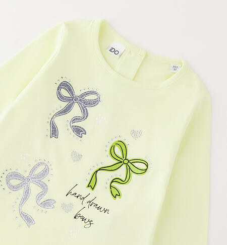 Maglietta 100% cotone bambina GIALLO CHIARO -1413