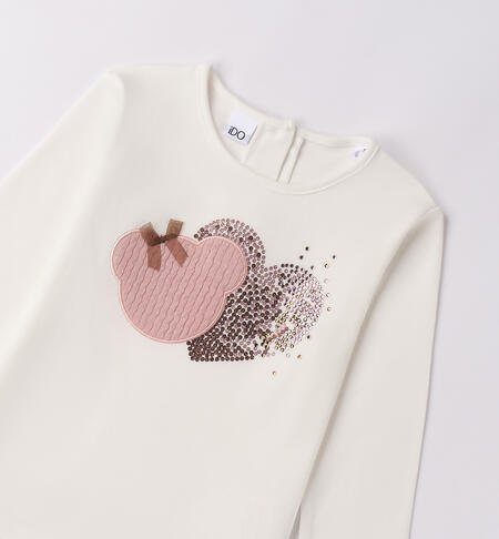 Maglietta 100% cotone bambina PANNA-0112