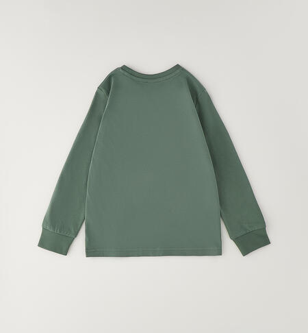 Maglietta 100% cotone bambino VERDE MILITARE-4717