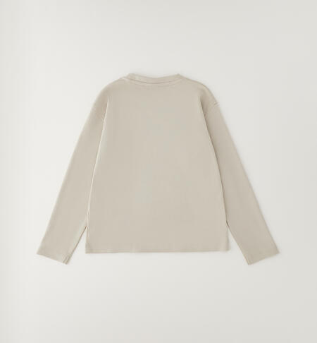 Maglietta 100% cotone da ragazza BEIGE-0442