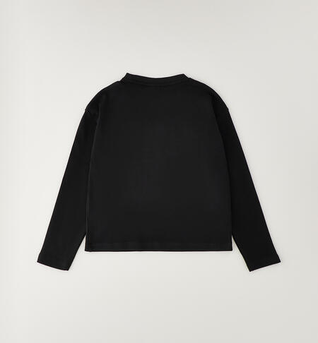 Maglietta 100% cotone ragazza NERO-0658