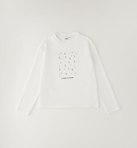 Maglietta 100% cotone ragazza PANNA