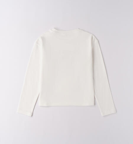 Maglietta 100% cotone ragazza PANNA-0112
