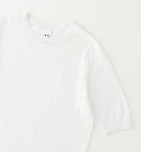 Maglietta 100% cotone ragazzo BIANCO-0113