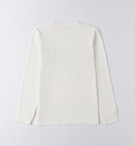 Maglietta 100% cotone ragazzo PANNA-0112