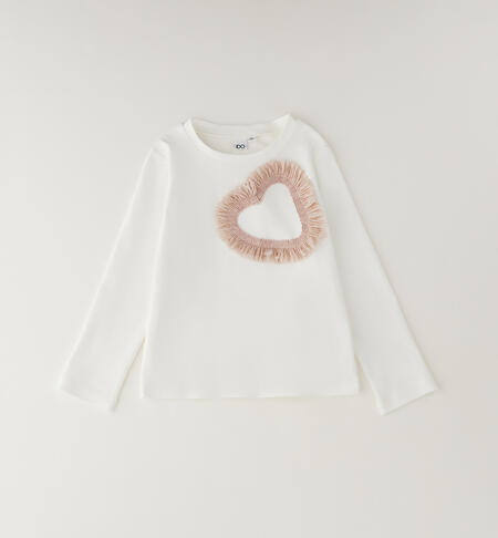 Maglietta bambina 100% cotone PANNA