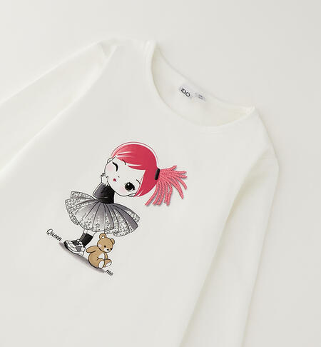 Maglietta bambina bianca PANNA-0112