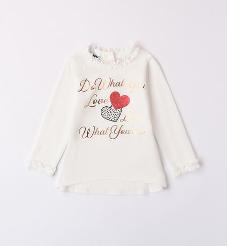 iDO ruffled T-shirt for girls from 9 months to 8 years PANNA-0112