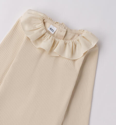 Maglietta bambina con colletto ECRU'-0154